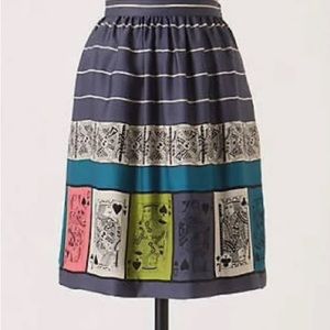 Anthropologie . Design : Edme and Esyllte. Super Cool Poker Skirt . Size:2